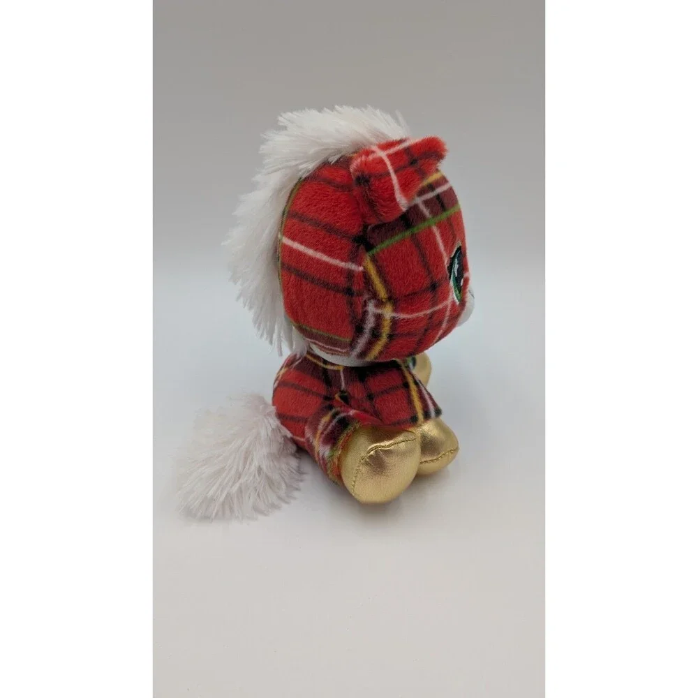 Gund P.Lushes Pets Tara McNeigh Plaid Plush Horse Stuffed Animal Toy Red Gold